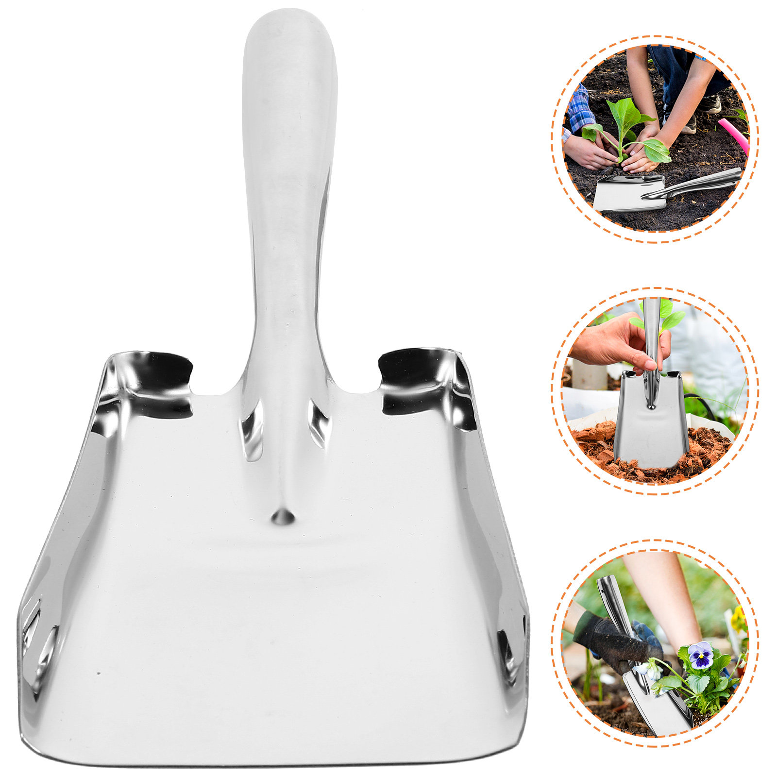Vegetable Transplanter - พลั่วสแตนเลสหนาพิเศษ อเนกประสงค์ สำหรับย้ายปลูก ดินหลวม กำจัดวัชพืช ดอกไม้